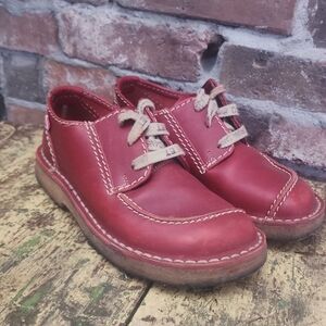 Casual Red Leather Women's Dress Shoes